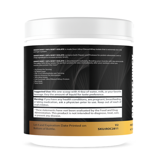 Granite Whey 100% Whey Protein Isolate - Chocolate (1lb)