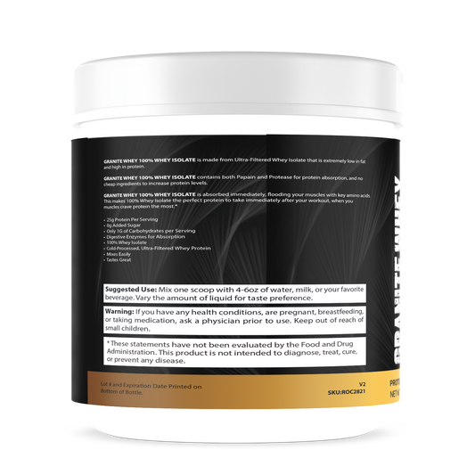 Granite Whey 100% Whey Protein Isolate - Vanilla (1lb)