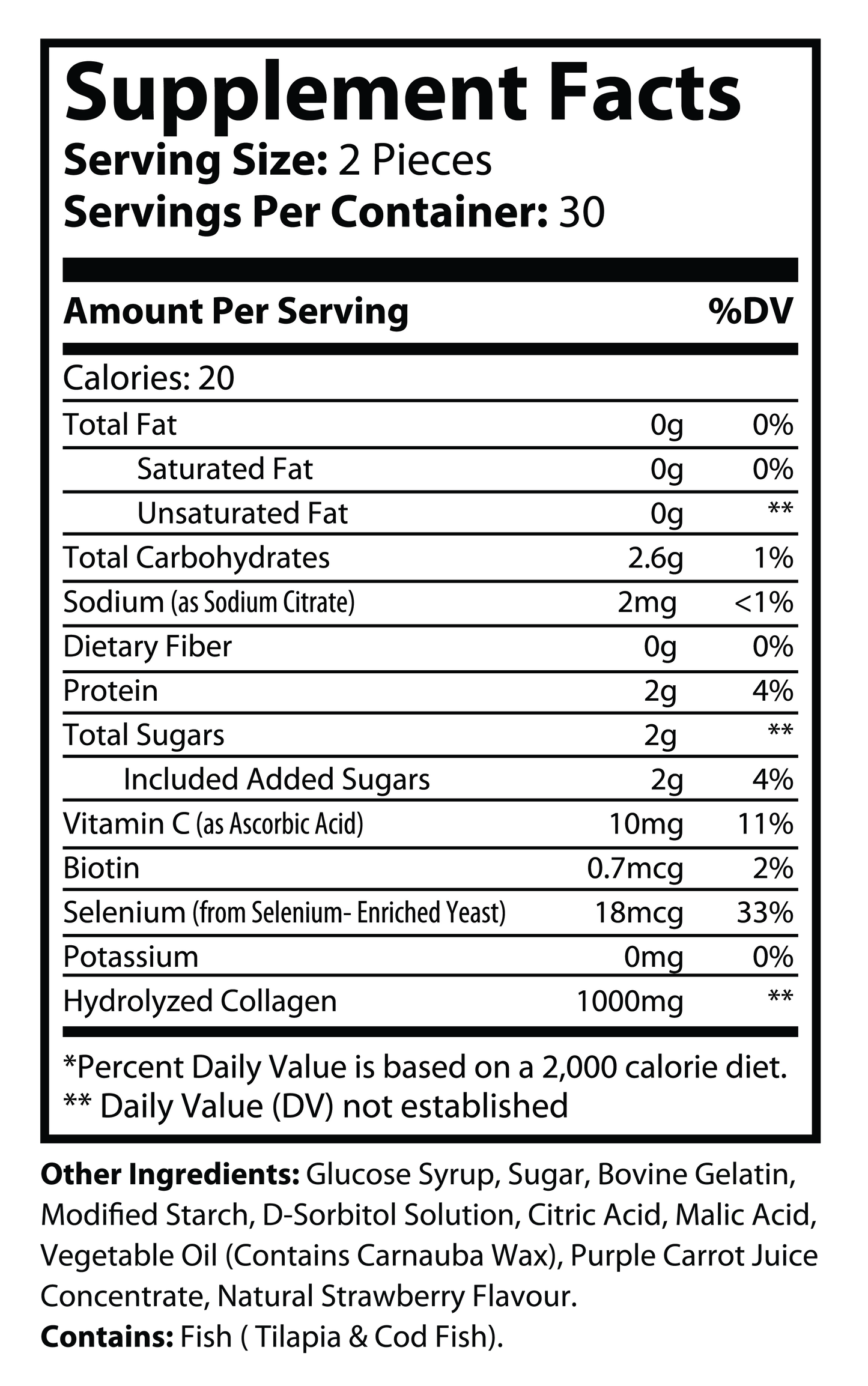Collagen Hydrolyzed 1000mg Gummies - Orange