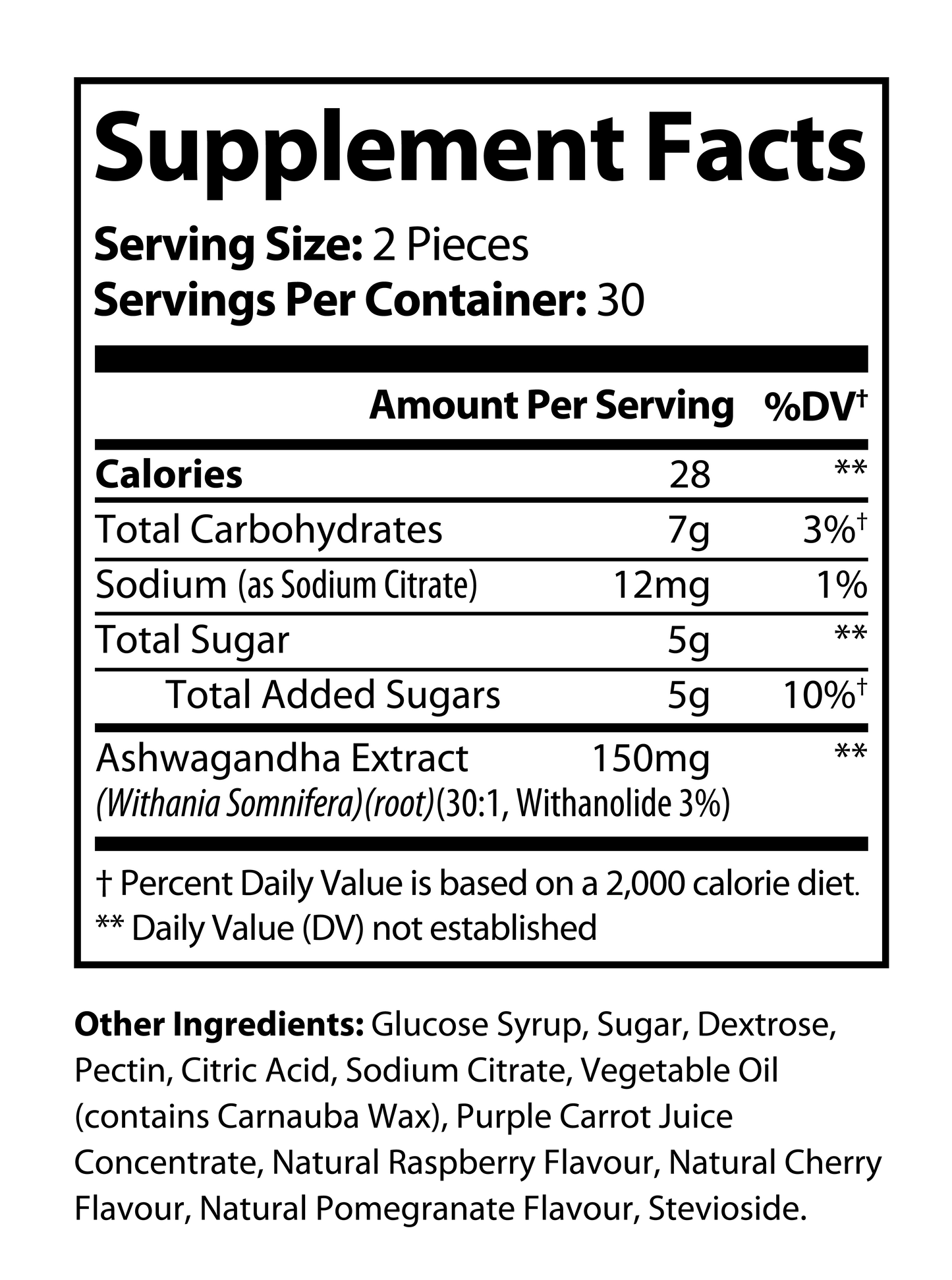 Ashwagandha Blend Gummies – Purple Carrot Juice, Raspberry, Cherry & Pomegranate