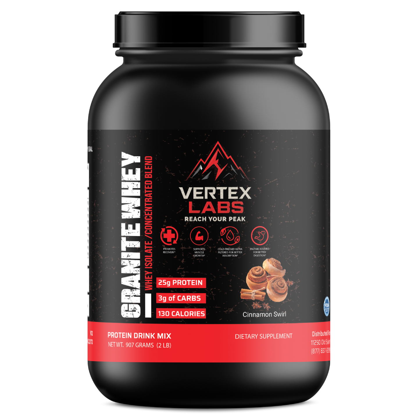 Granite Whey - Whey Isolate/Concentrated Blend – Cinnamon Swirl (2lb)