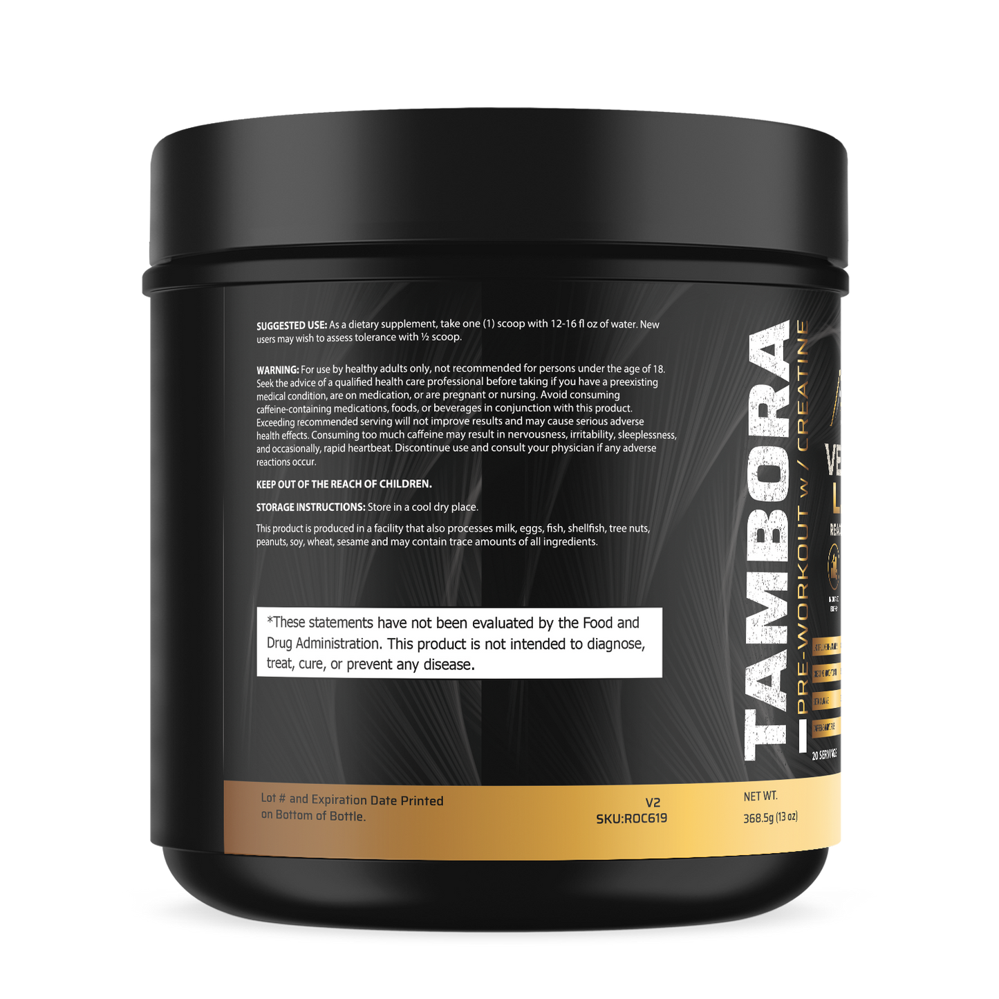 Tambora Pre-Workout with 5g of Creatine - Grape