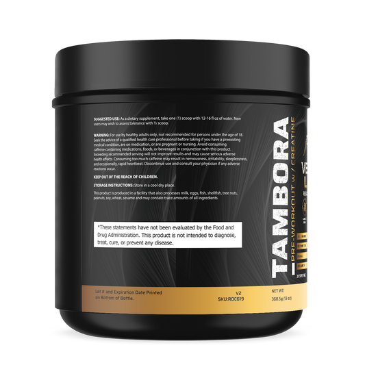 Tambora Pre-Workout with 5g of Creatine - Grape