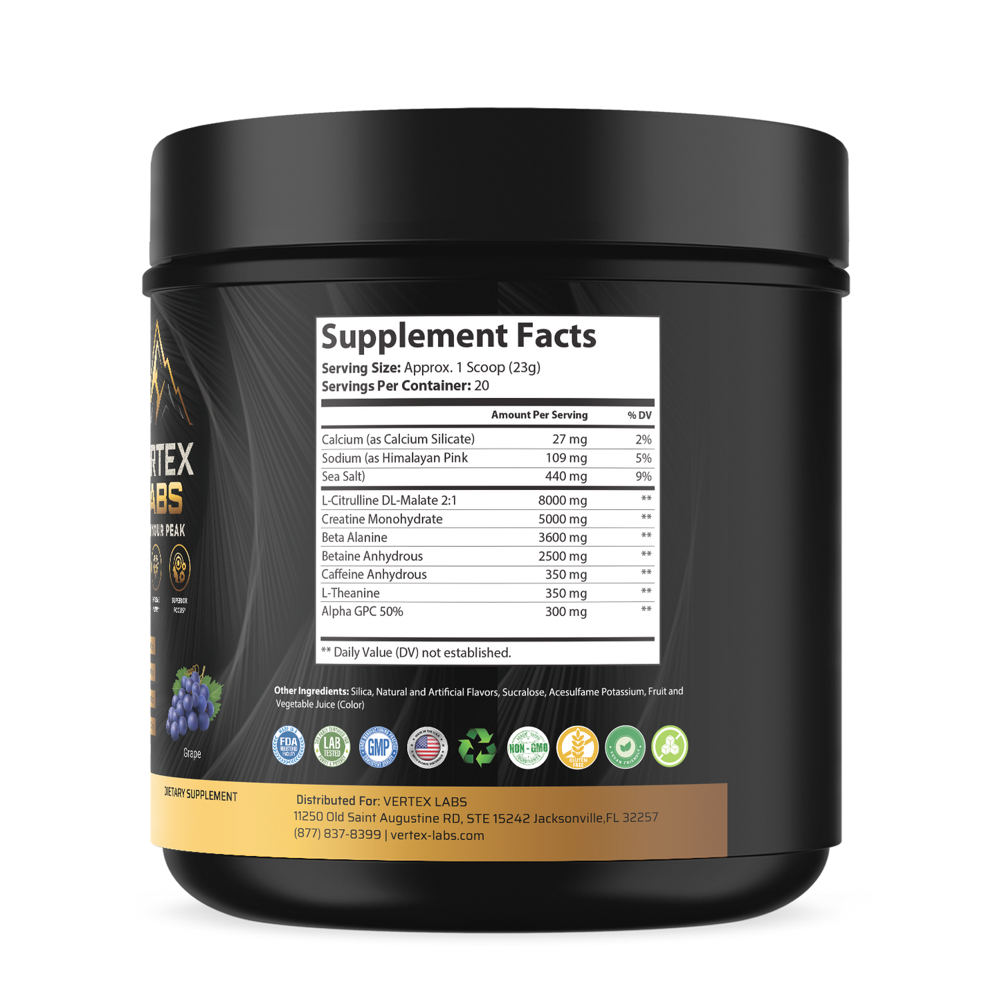 Tambora Pre-Workout with 5g of Creatine - Grape