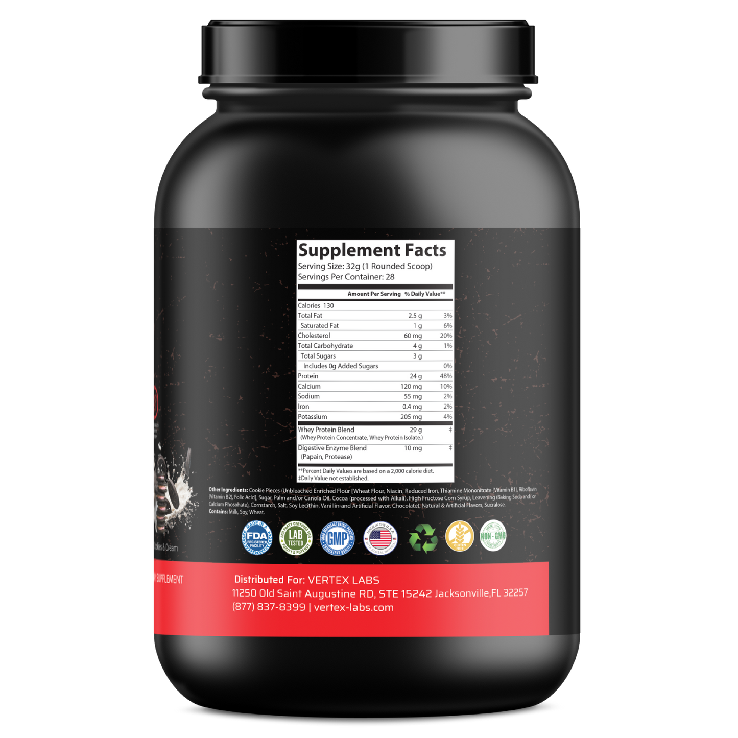 Granite Whey - Whey Isolate/Concentrated Blend – Cookies & Cream (2lb)