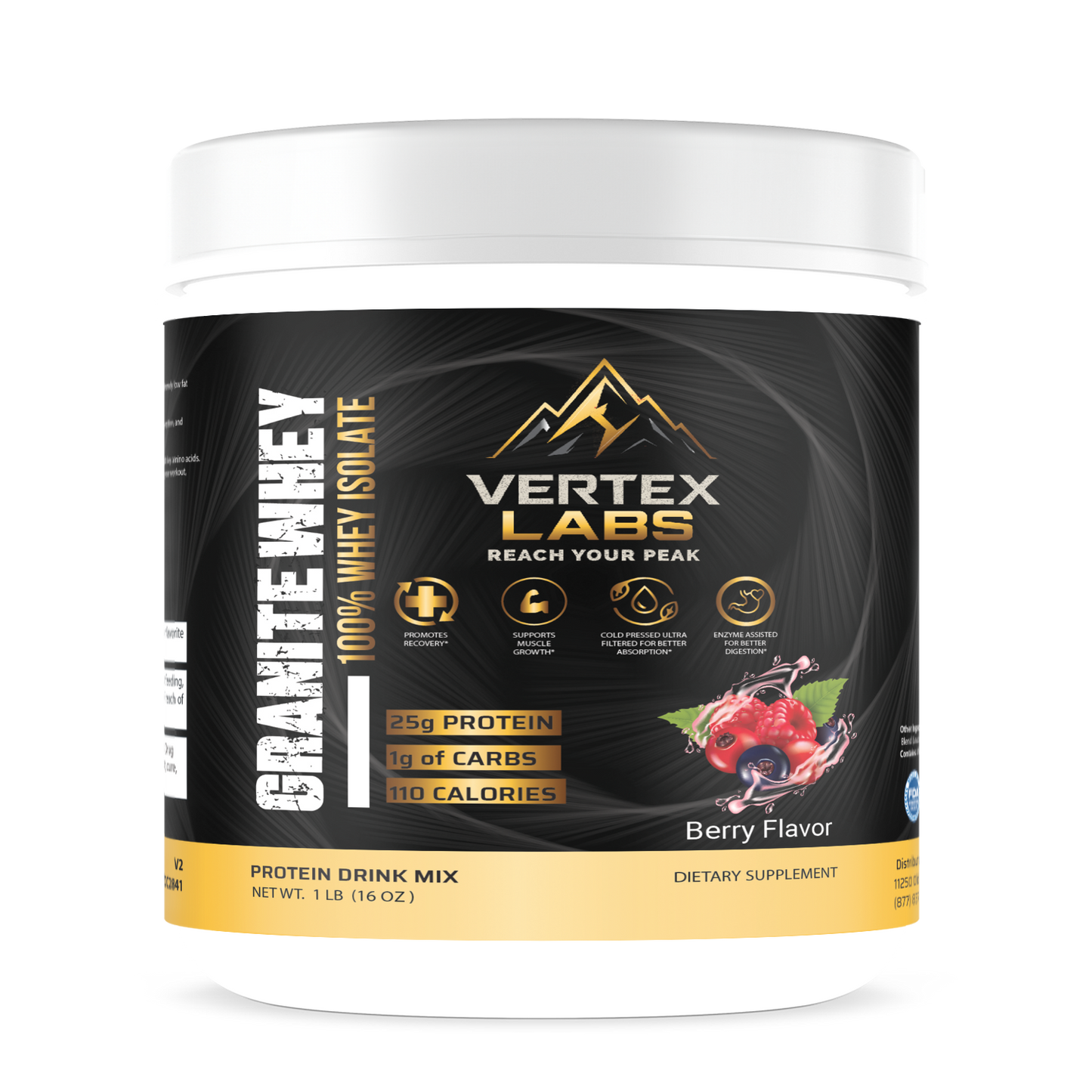 Granite Whey 100% Whey Isolate - Berry (1lb)