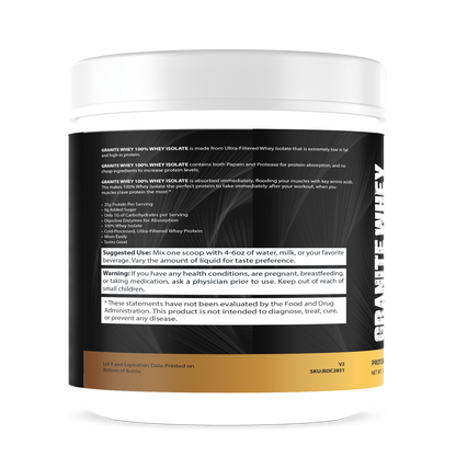 Granite Whey 100% Whey Isolate - Unflavored (1lb)