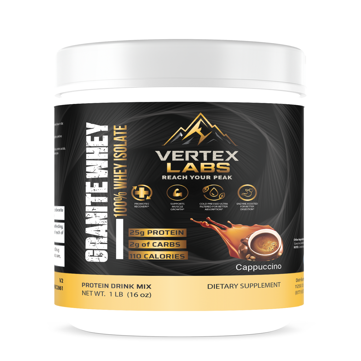 Granite Whey 100% Whey Isolate - Cappuccino (1lb)