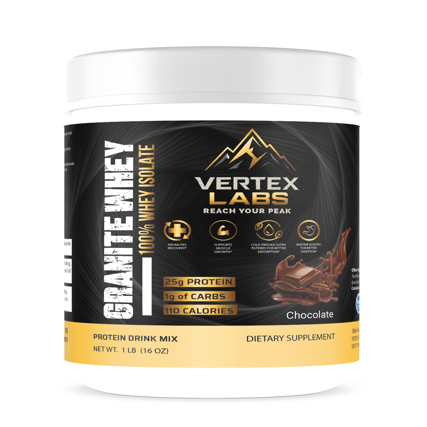 Granite Whey 100% Whey Protein Isolate - Chocolate (1lb)