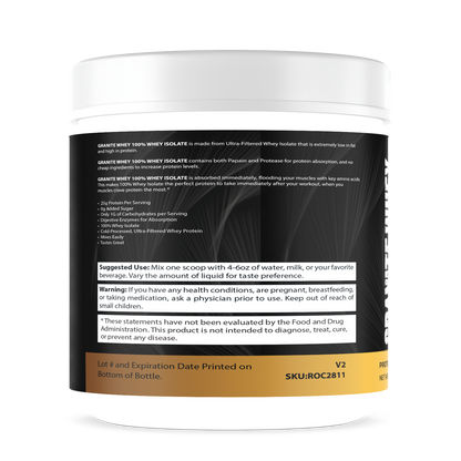 Granite Whey 100% Whey Protein Isolate - Chocolate (1lb)