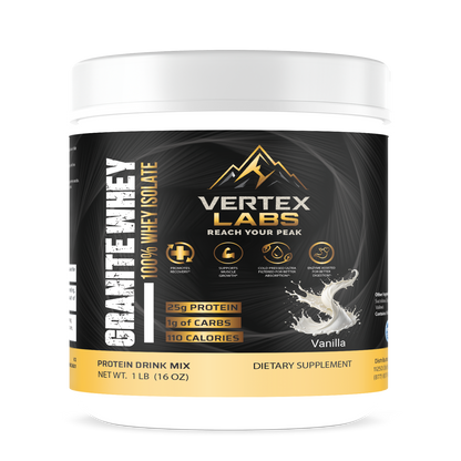 Granite Whey 100% Whey Protein Isolate - Vanilla (1lb)
