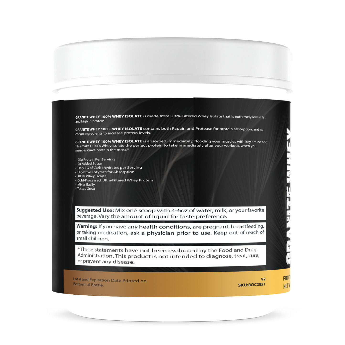 Granite Whey 100% Whey Protein Isolate - Vanilla (1lb)