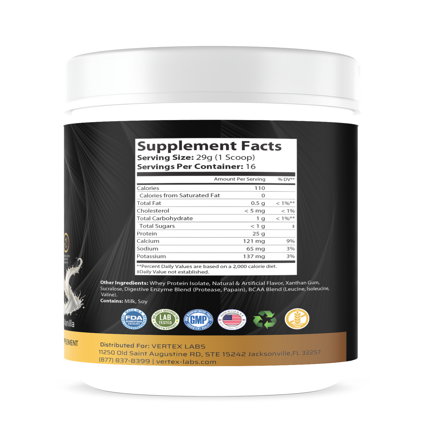 Granite Whey 100% Whey Protein Isolate - Vanilla (1lb)