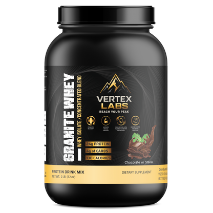 Granite Whey - Whey Isolate/Concentrated Blend – Chocolate with Stevia (2lb)