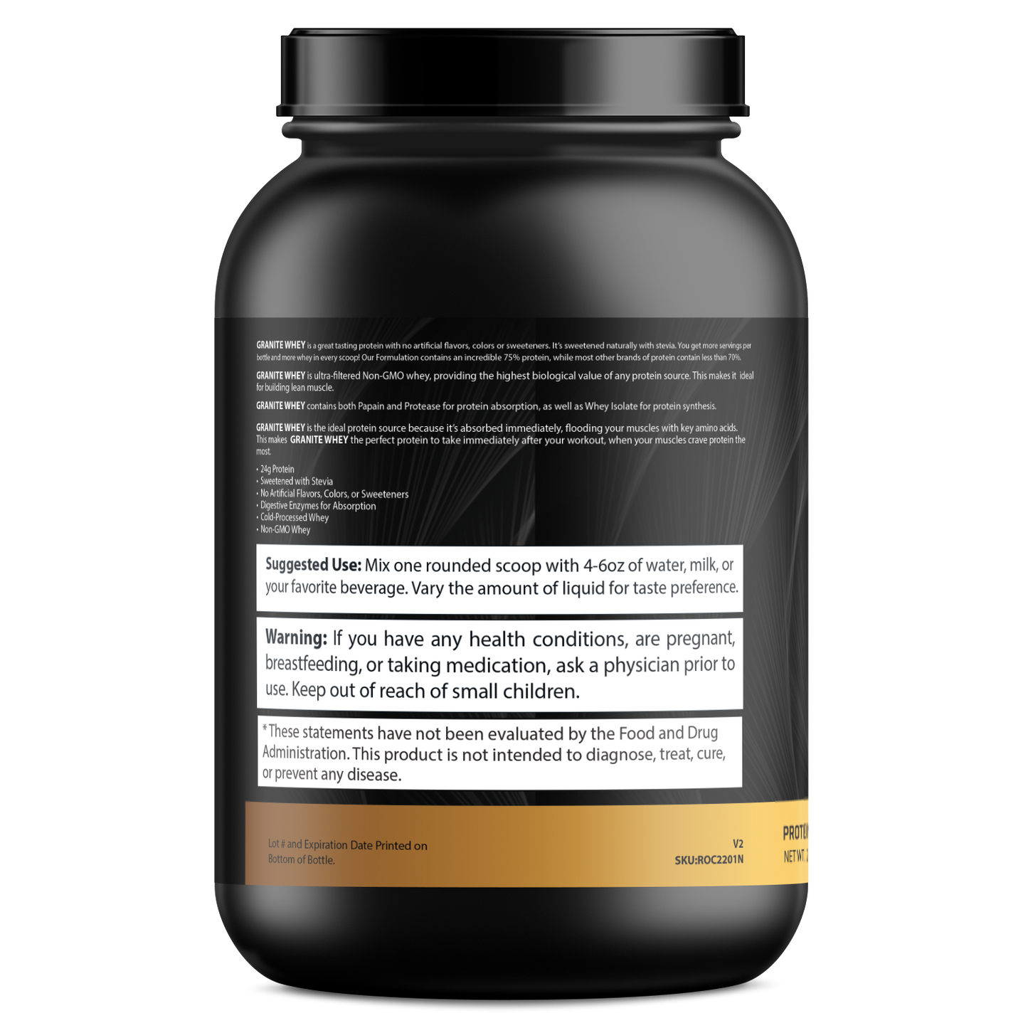 Granite Whey - Whey Isolate/Concentrated Blend – Chocolate with Stevia (2lb)