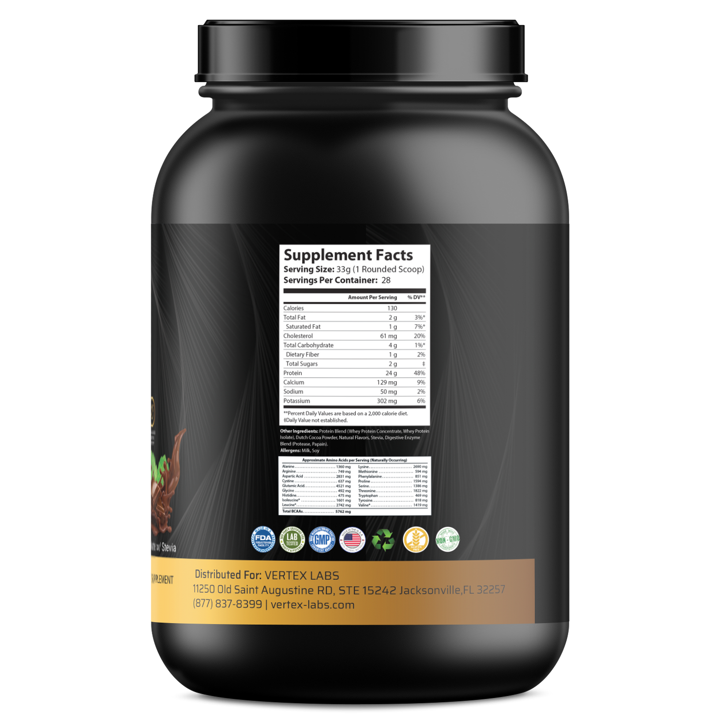 Granite Whey - Whey Isolate/Concentrated Blend – Chocolate with Stevia (2lb)