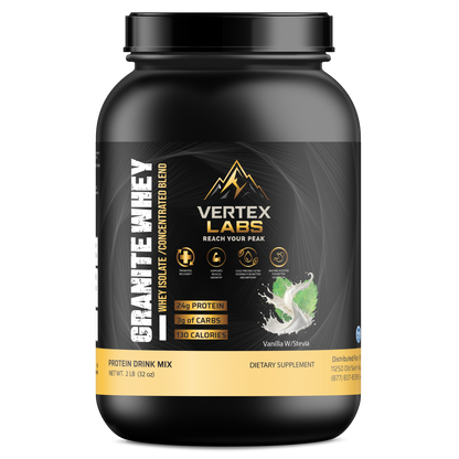 Granite Whey - Whey Isolate/Concentrated Blend – Vanilla with Stevia (2lb)