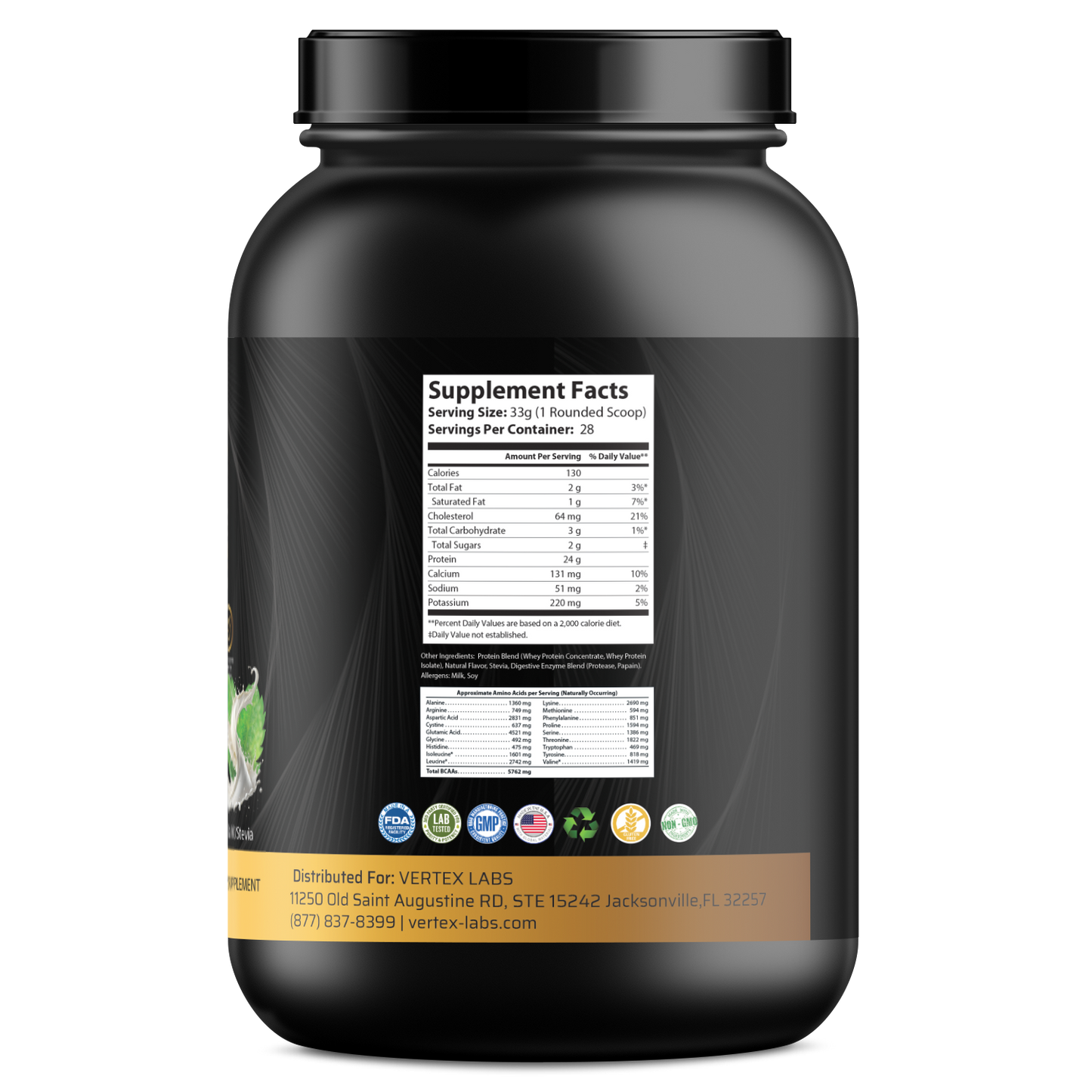 Granite Whey - Whey Isolate/Concentrated Blend – Vanilla with Stevia (2lb)