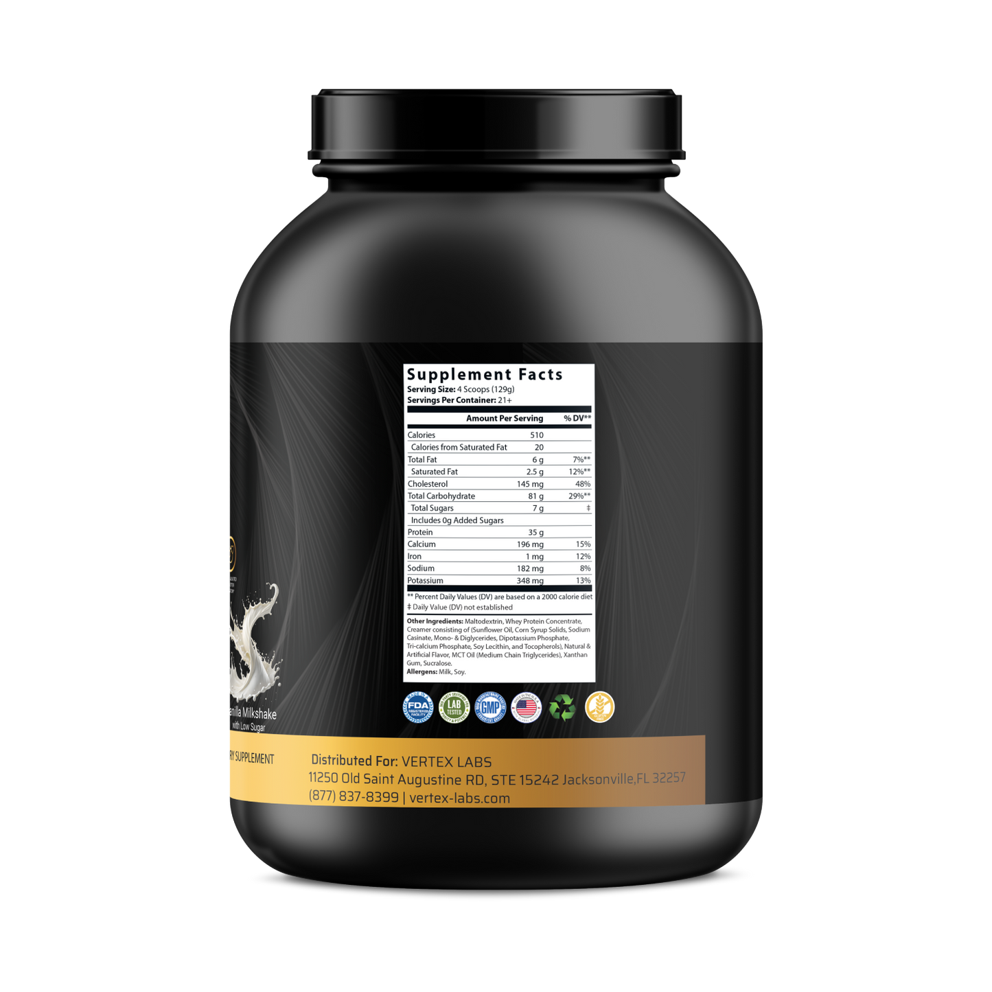 Denali Protein Premium Mass Gainer – Vanilla Milkshake Low Sugar (6lb)