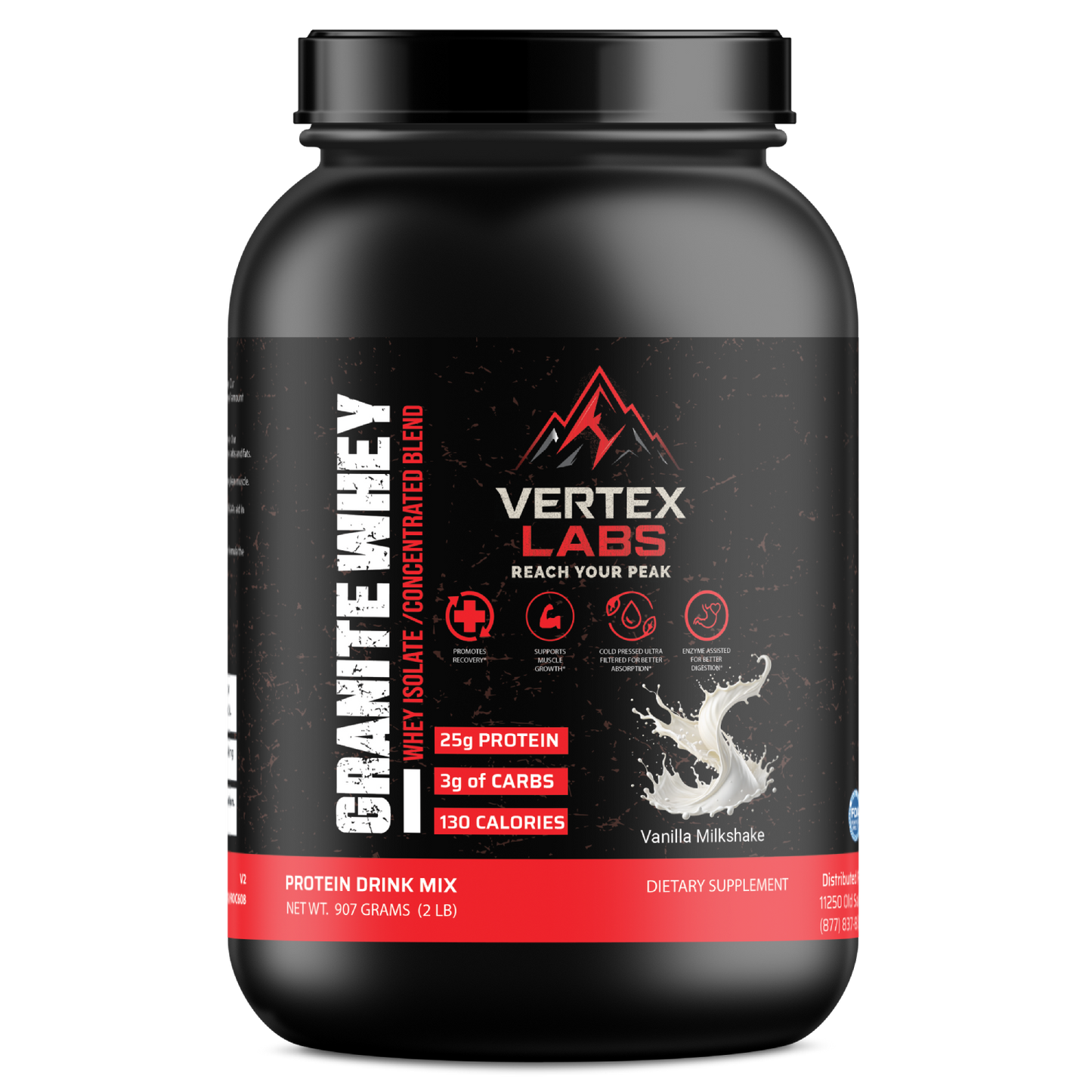 Granite Whey - Whey Isolate/Concentrated Blend – Vanilla Milkshake (2lb)