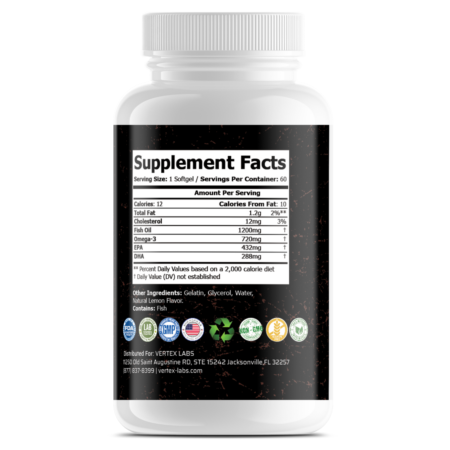 Omega 3 with Fish Oil - 1200mg | Omega 3 - 720mg - Lemon