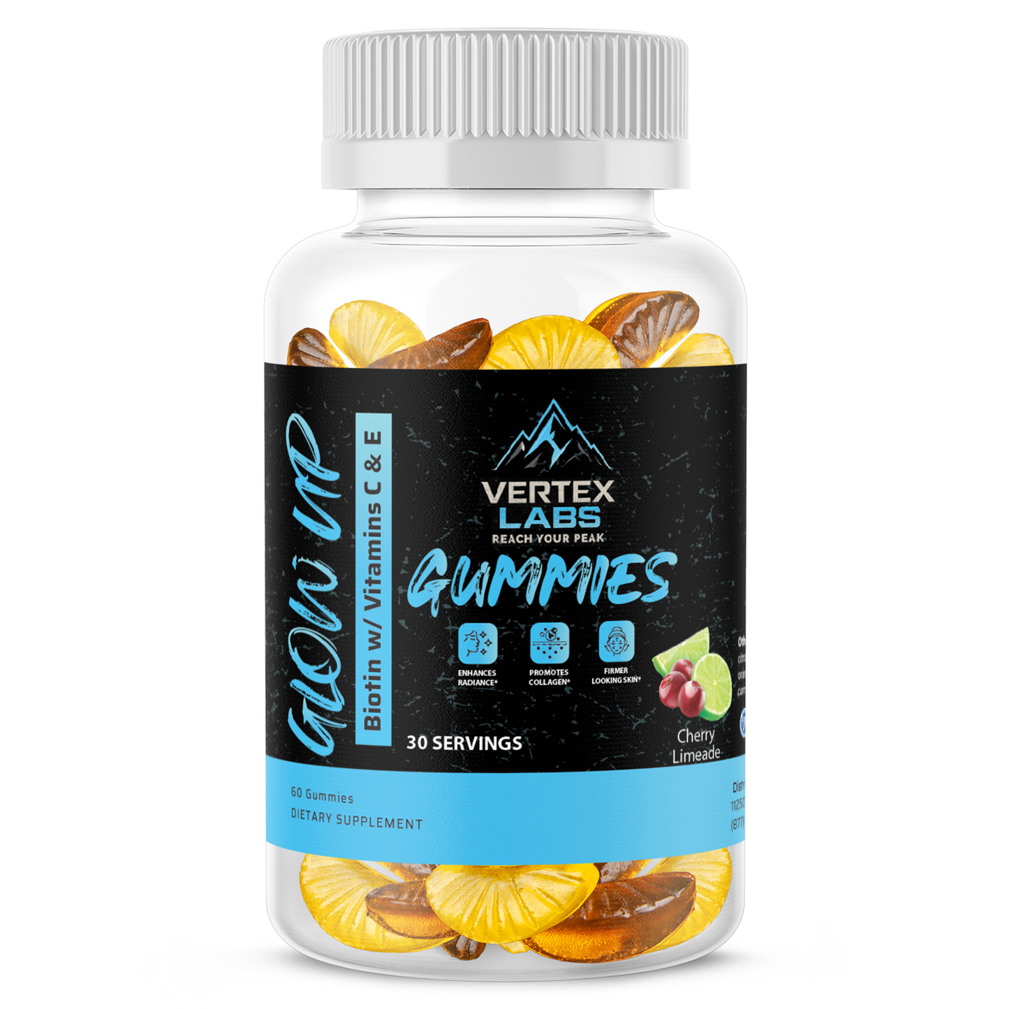 GlowUp Biotin with Vitamins C & E Gummies - Cherry Limeade