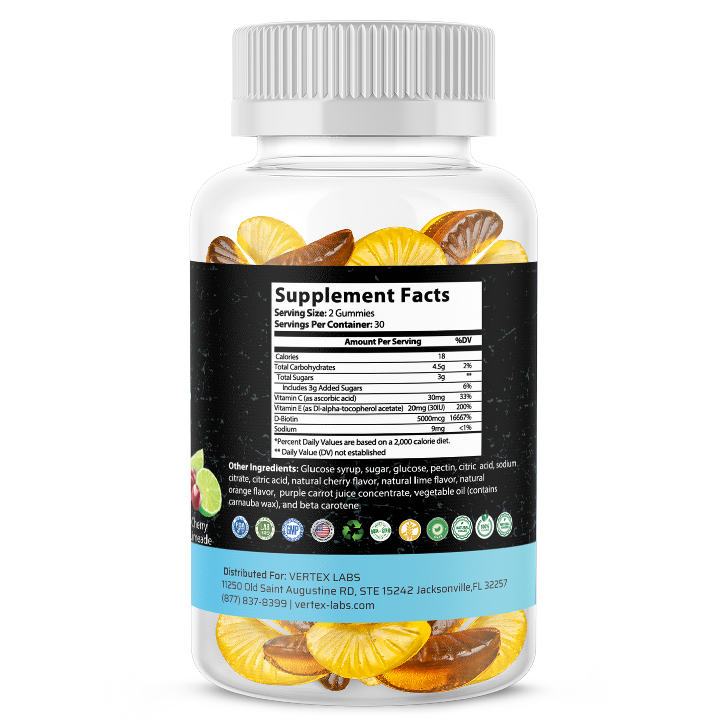 GlowUp Biotin with Vitamins C & E Gummies - Cherry Limeade