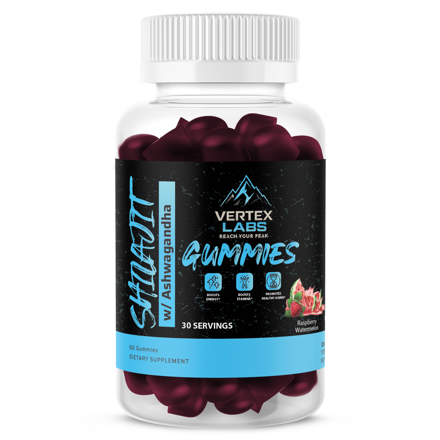 Shilajit with Ashwagandha Gummies - Raspberry Watermelon