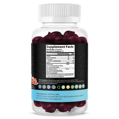 Shilajit with Ashwagandha Gummies - Raspberry Watermelon
