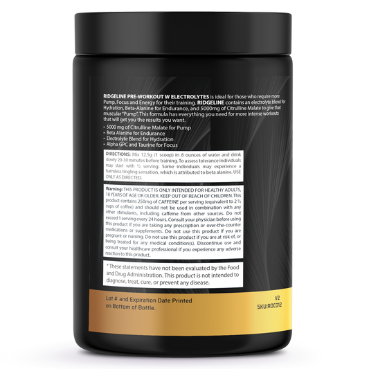 Ridgeline - Pre-Workout with Electrolytes - Citrus Blast