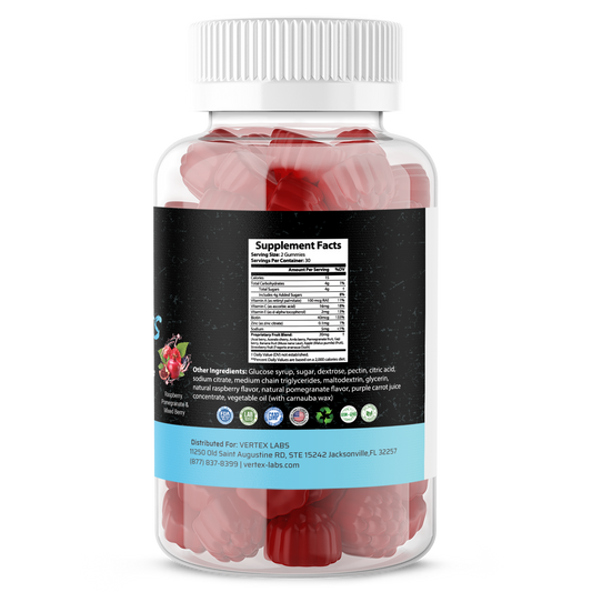 Sunrise Essential Vitamins & Fruit Blend Gummies - Raspberry, Pomegranate & Mixed Berry