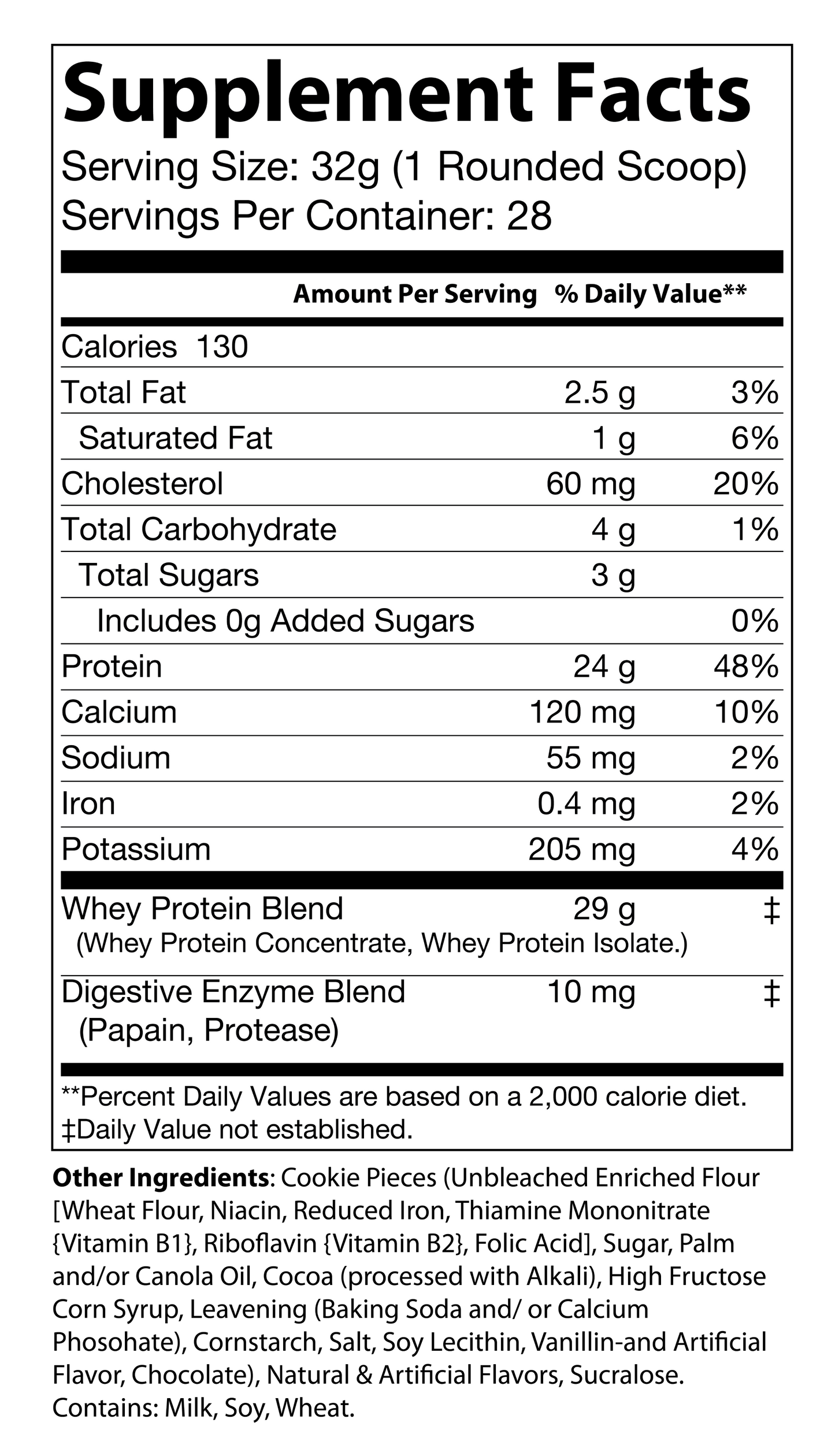 Granite Whey - Whey Isolate/Concentrated Blend – Cookies & Cream (2lb)