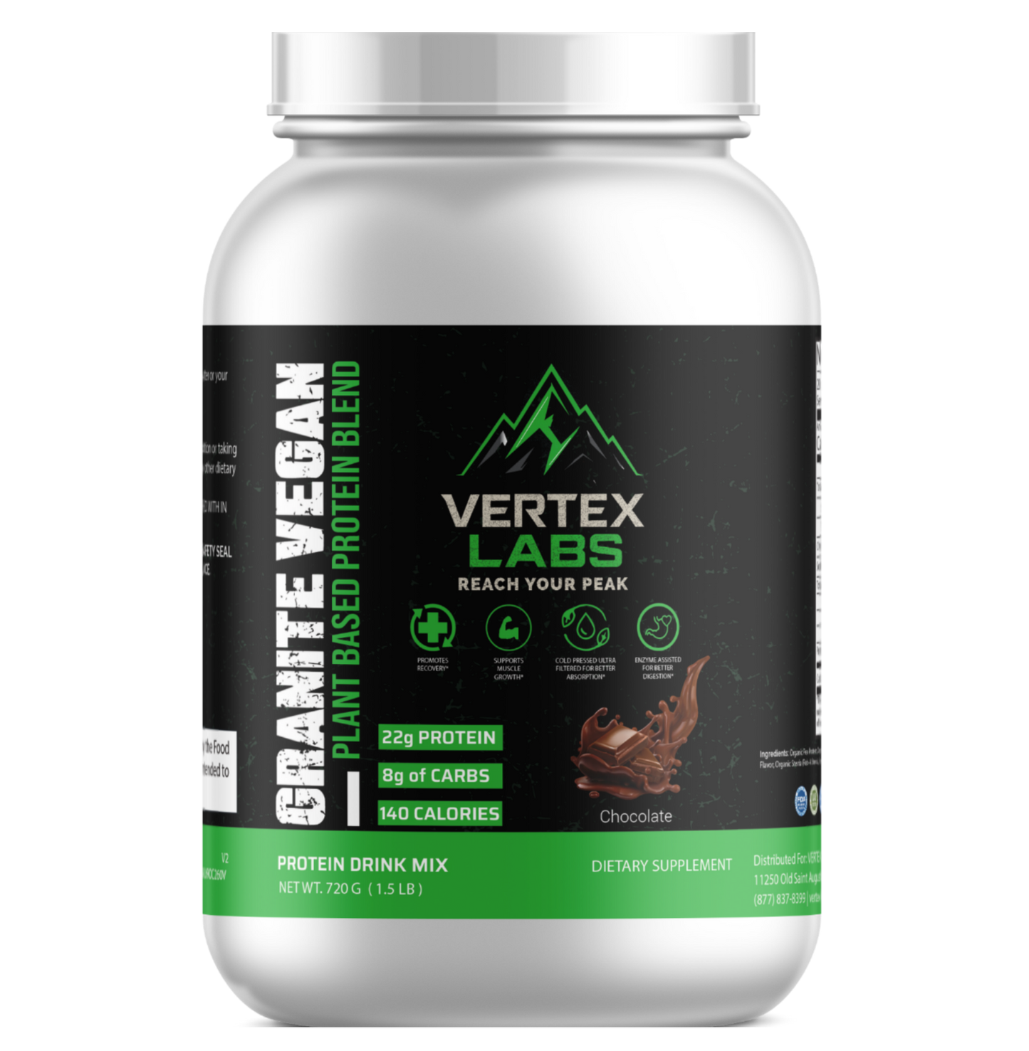 Granite Vegan Plant Based Protein Blend - Chocolate (1.5lb)