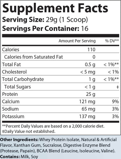 Granite Whey 100% Whey Protein Isolate - Vanilla (1lb)