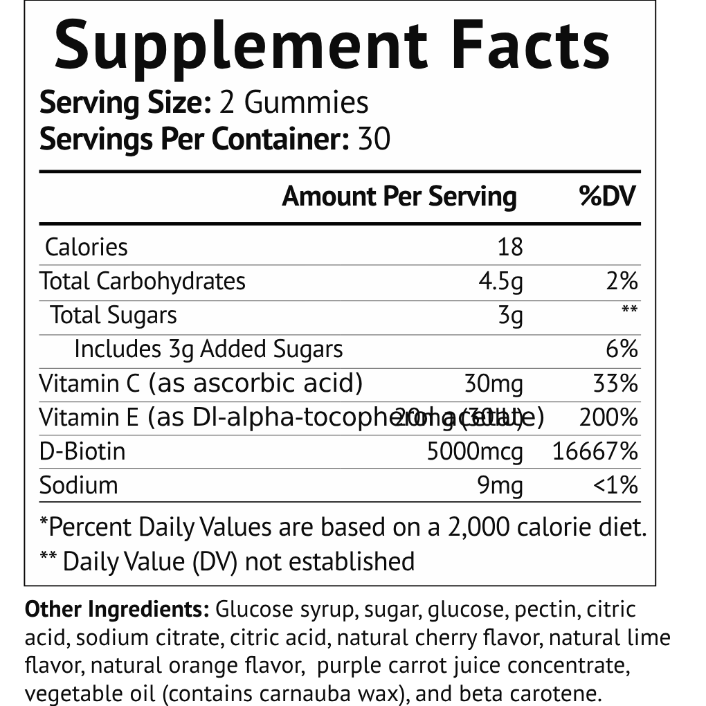 GlowUp Biotin with Vitamins C & E Gummies - Cherry Limeade