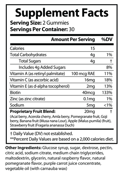 Sunrise Essential Vitamins & Fruit Blend Gummies - Raspberry, Pomegranate & Mixed Berry
